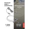 imageLenovo  300 Wired inEar USBC Headphones  inLine Microphone  USBC Connectivity  Play ampamp Pause Button  3 Sizes Silicone Ear Tips Included GreyGrey