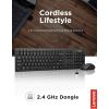 imageLenovo  Wireless Compact Keyboard 100 Cordless Keyboard for PC Laptop with Windows  Cordless Connection  Silent Key Clicks Black100 Combo