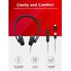 imageLenovo 115 USBAUSBC Wired Stereo Headset  Lightweight NoiseCancelling inLine Control Box USBA to USBC Adapter OverEar Design Headset with Mic for PC and Laptop Black