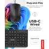 imageLenovo 300 USB Combo FullSize Wired Keyboard ampamp Mouse Ergonomic Left or Right Hand Mouse Optical Mouse GX30M39606 Black305 USB C  Mouse  Keyboard