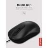 imageLenovo 300 USB Wired Computer Mouse  Full Size Optical Ambidextrous Mouse with 1600 DPI Reliable USBA Wired Connection Easy 3Button Navigation  Long Lasting Durable Basic Mouse BlackBlack 100