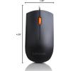 imageLenovo 300 USB Wired Computer Mouse  Full Size Optical Ambidextrous Mouse with 1600 DPI Reliable USBA Wired Connection Easy 3Button Navigation  Long Lasting Durable Basic Mouse BlackBlack 300