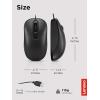 imageLenovo 300 USB Wired Computer Mouse  Full Size Optical Ambidextrous Mouse with 1600 DPI Reliable USBA Wired Connection Easy 3Button Navigation  Long Lasting Durable Basic Mouse BlackBlack 100