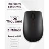 imageLenovo 300 Wireless Mouse  Computer Mouse for PC Laptop with Windows  Ambidextrous Design  24 GHz Nano USB Receiver  12 Month Battery LifeBlack