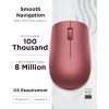 imageLenovo 530 Full Size Wireless Computer Mouse for PC Laptop Computer with Windows  24 GHz Nano USB Receiver  Ambidextrous Design  12 Months Battery Life  Platinum GreyCherry Red