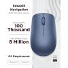 imageLenovo 530 Full Size Wireless Computer Mouse for PC Laptop Computer with Windows  24 GHz Nano USB Receiver  Ambidextrous Design  12 Months Battery Life  Platinum GreyAbyss Blue