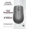 imageLenovo 530 Full Size Wireless Computer Mouse for PC Laptop Computer with Windows  24 GHz Nano USB Receiver  Ambidextrous Design  12 Months Battery Life  Platinum GreyGraphite Grey