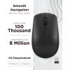 imageLenovo 530 Full Size Wireless Computer Mouse for PC Laptop Computer with Windows  24 GHz Nano USB Receiver  Ambidextrous Design  12 Months Battery Life  Platinum GreyRaven Black