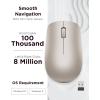 imageLenovo 530 Full Size Wireless Computer Mouse for PC Laptop Computer with Windows  24 GHz Nano USB Receiver  Ambidextrous Design  12 Months Battery Life  Platinum GreyAlmond