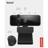 imageLenovo Essential Full HD 1080P Webcam Dual Microphone No Driver 18m USB 20 WideAngle TiltControl 360Degree Rotation Black