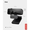 imageLenovo Essential Full HD 1080P Webcam Dual Microphone No Driver 18m USB 20 WideAngle TiltControl 360Degree Rotation Black