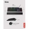 imageLenovo GY40T26478 Legion K500 RGB Mechanical Gaming Keyboard 3 ZONE Fullsize Keyboard 7 user Programmable Hot Keys 168 Million Colors 50 MillionClick Red Mechanical Keys Detachable Palm RestK500 Keyboard