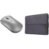 imageLenovo Go MultiDevice Wireless Mouse 24GHz Nano USBC Receiver Bluetooth Adjustable DPI USBC Rechargeable Battery Qi Wireless Charging Ambidextrous GY51C21211 GreySilent