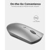 imageLenovo Go MultiDevice Wireless Mouse 24GHz Nano USBC Receiver Bluetooth Adjustable DPI USBC Rechargeable Battery Qi Wireless Charging Ambidextrous GY51C21211 GreyBluetooth Silent Mouse