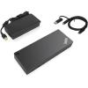 imageLenovo USBC Dual Display Travel Dock w 100W Power Adapter  7 Ports Integrated USBC Cable Universal Compatibility Dual Displays at 4K  BlackHybrid USBC