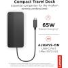 imageLenovo USBC Dual Display Travel Dock w 100W Power Adapter  7 Ports Integrated USBC Cable Universal Compatibility Dual Displays at 4K  BlackUSB Dock  Adapter
