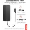 imageLenovo USBC Dual Display Travel Dock w 100W Power Adapter  7 Ports Integrated USBC Cable Universal Compatibility Dual Displays at 4K  BlackUSB Dock