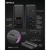 imageLenovo USBC Slim Travel Dock 8 Ports Up to 65W PD Pass Through Integrated USBC Cable 4K Display Support BlackGaN Charging Dock
