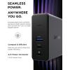 imageLenovo USBC Slim Travel Dock 8 Ports Up to 65W PD Pass Through Integrated USBC Cable 4K Display Support BlackGaN Charging Dock