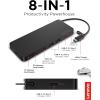 imageLenovo USBC Slim Travel Dock 8 Ports Up to 65W PD Pass Through Integrated USBC Cable 4K Display Support BlackSlim Travel Dock