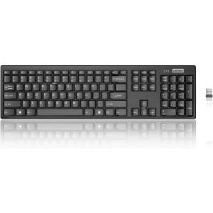 imageLenovo  Wireless Compact Keyboard 100 Cordless Keyboard for PC Laptop with Windows  Cordless Connection  Silent Key Clicks Black100 Keyboard
