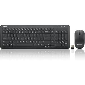 imageLenovo 300 Wireless Combo Keyboard and Mouse 24 GHz Nano USBA Receiver Batteries Included