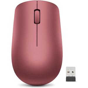 imageLenovo 530 Full Size Wireless Computer Mouse for PC Laptop Computer with Windows  24 GHz Nano USB Receiver  Ambidextrous Design  12 Months Battery Life  Platinum GreyCherry Red