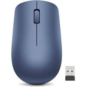 imageLenovo 530 Full Size Wireless Computer Mouse for PC Laptop Computer with Windows  24 GHz Nano USB Receiver  Ambidextrous Design  12 Months Battery Life  Platinum GreyAbyss Blue