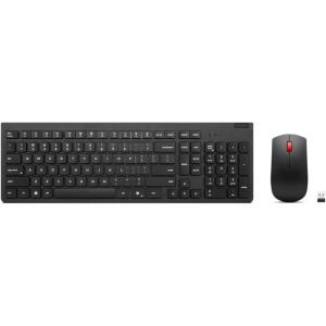 imageLenovo Essential Wireless Keyboard ampamp Mouse Combo Gen 2 24 GHz Wireless Nano USB Full Size Ambidextrous Mouse AES128 Encryption Keyboard BlackGen 2