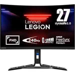 imageLenovo Legion R27fc30 Gaming Monitor 27quot FHD Curved 280Hz 05ms MPRT AMD FreeSync VESA Adaptive Sync LiftTiltPivotSwivel Stand HDMI 21 and DisplayPort 14 350 nits Raven Black27 Curved Monitor