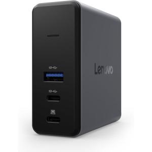 imageLenovo USBC Slim Travel Dock 8 Ports Up to 65W PD Pass Through Integrated USBC Cable 4K Display Support BlackGaN Charging Dock