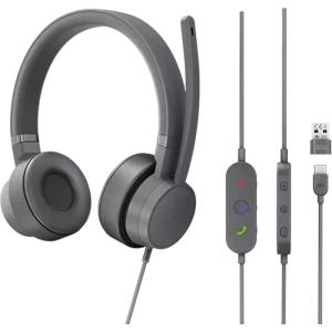 imageLenovo Go Wired ANC Headset  USBC Headphones  Active Noise Cancelling  Rotatable Boom Mic  Certified for Microsoft Teams Iron Grey Large